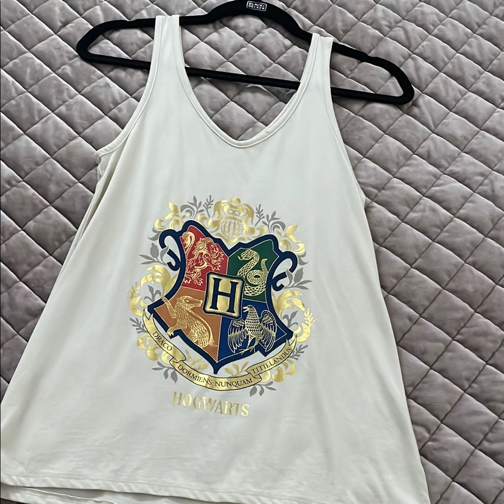 Hogwarts Crest White Tank Top